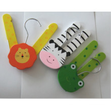 Colorful Kisd Wooden Hanger with Animals, Folding